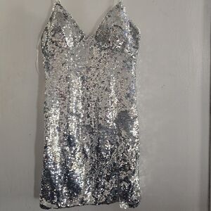 Princess Polly Silver Sequin The Mina Dress